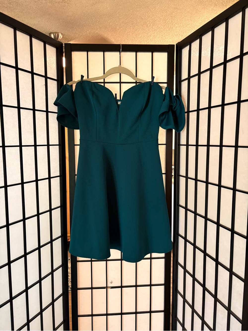Charlotte Ruse Teal Off-Shoulder Fit & Flare Dress